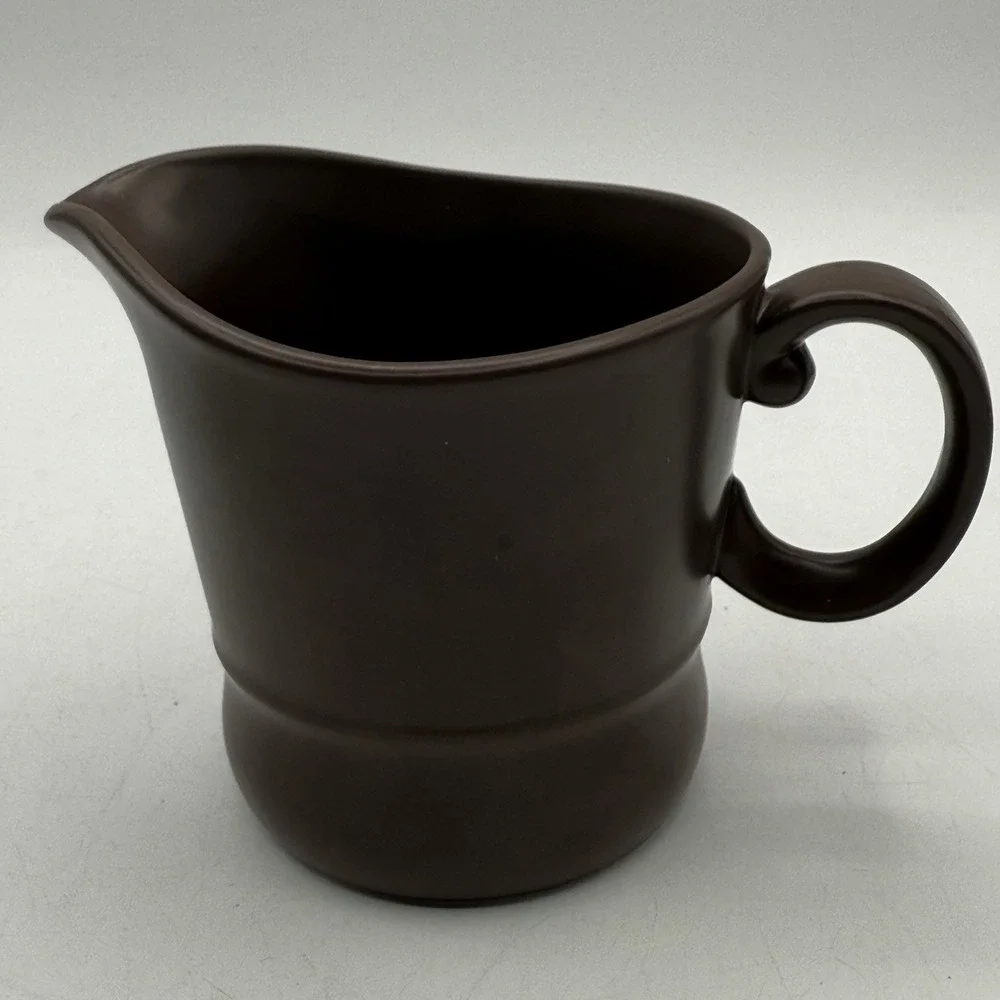 Wood‎ & Son Made In England Retro 1960's Chocolate Brown Coffee Mug Creamer Set